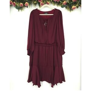 Sam Edelman Burgundy Smocked Plus Size Mini Dress Size 3X NWT